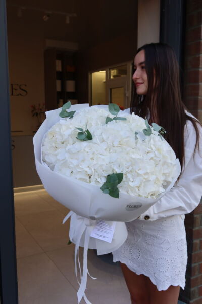 Monobukiet Hortensja biała 7 szt