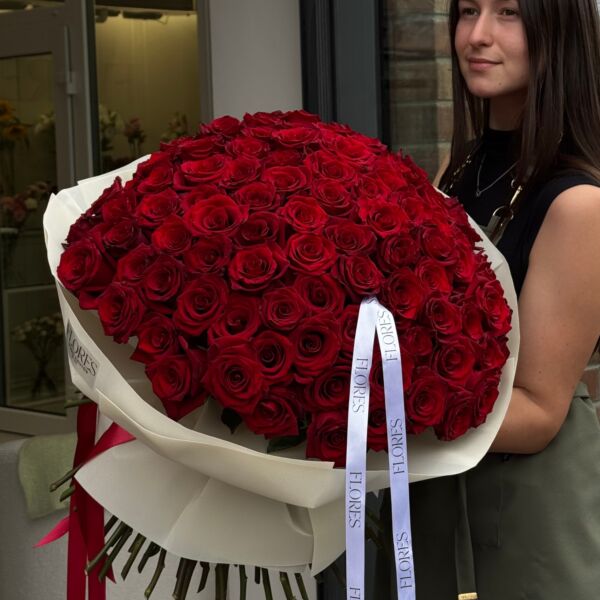 Duży Bukiet z czerwonych róż